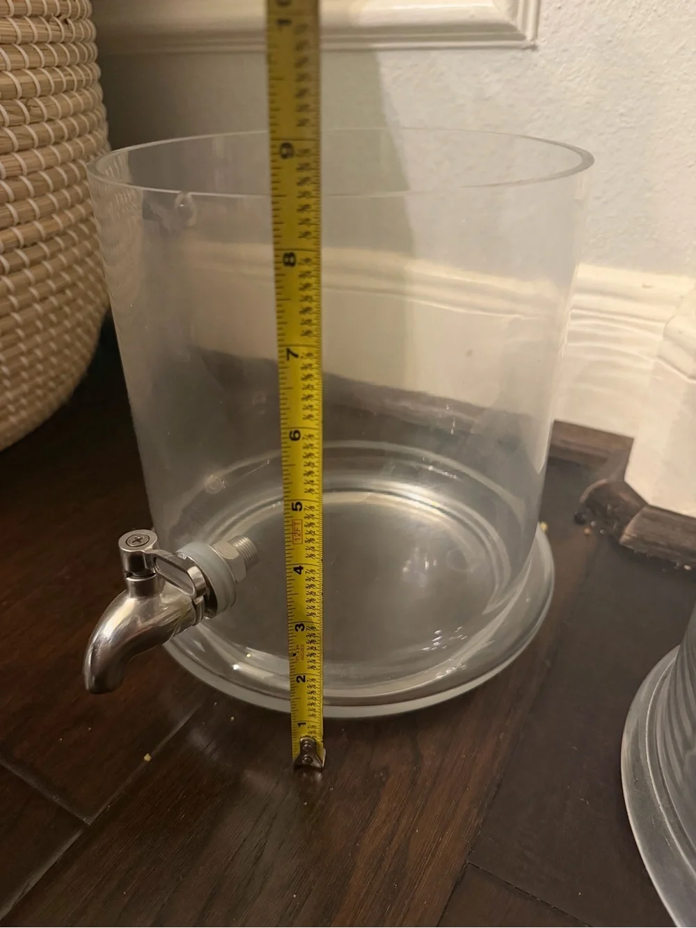 Pottery Barn Clear Glass Double-Tier Beverage Dispenser with Silver Spigots